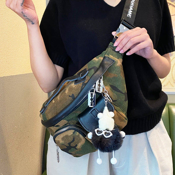 Camouflage Fanny Pack for Men Camouflage Denim Leather Waist Bag Camouflage Belt Bag - Feltify