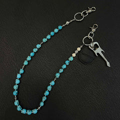 Blue Green Skull Head Wallet Chain Skull Chain for Wallet Skull Wallet Chains - iChainWallets