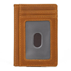 Brown Leather Magnetic Money Clip Wallet Card Holder wallet with Money Clip - iwalletsmen