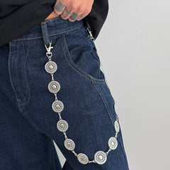 Round Plate Wallet Chain for Women 