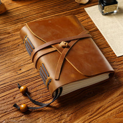 Brown Leather Bound Journal Leather Sketch Journal Soft Leather Journal - iwalletsmen