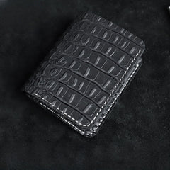 Handmade Leather Floral Mens Cool Slim Leather Wallet Men billfold Wallets Bifold for Men