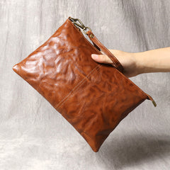 Brown Leather Clutch Bag Men Large Men's Leather Clutch Purse