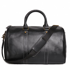 Casual Brown Leather Men's Small Overnight Bag Travel Bag Luggage Brown Weekender Bag For Men