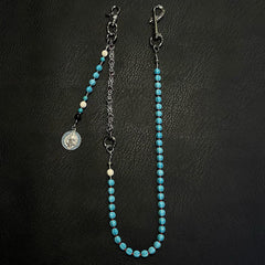  Turquoise Stone Beaded Wallet Chain Long Bead Wallet Chain for Women - iChainWallets