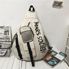Nylon Large Sling Bag For Big Men Gray Waterproof Hiking Huge Sling Bag For Women