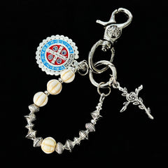 Long Ball Wallet Chains for Women White Ball Wallet Chain Beaded Wallet Chain