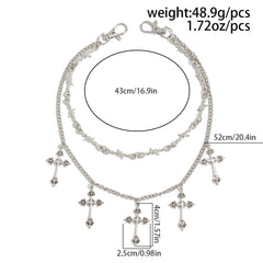 Cross Wallet Chain Mens Barbed Wallet Chain - iChainWallets