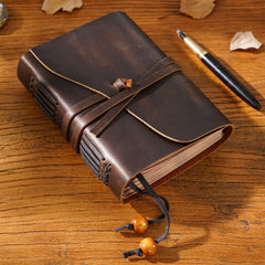 Brown Leather Bound Journal Leather Sketch Journal Soft Leather Journal - iwalletsmen