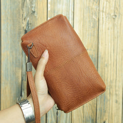 Brown Wristlet Clutch Wallet for Men Mens Clutch Leather Wallet - iwalletsmen