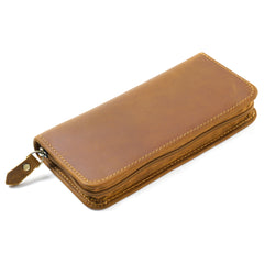 Brown Leather Fountain Pen Case Luxury Leather Pen Case - iwalletsmen