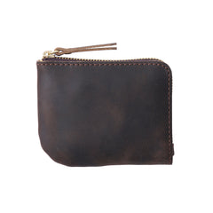 Dark Brown Small L Zip Wallet 