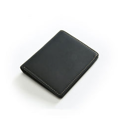 Vintage Green Leather Men's Bifold Slim Wallet Front Pocket Wallet Billfold Wallet For Men