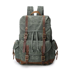 Oil Wax Canvas Mens Cool Backpack Bag Sling Bag Large Travel Bag Hiking Bag for Men