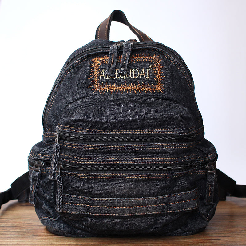 Denim Blue Womens Backpack School Backpacks Blue Vintage Denim