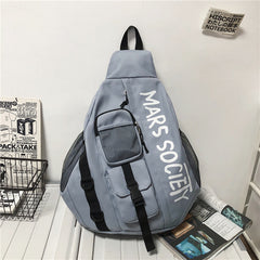 Nylon Large Sling Bag For Big Men Gray Waterproof Hiking Huge Sling Bag For Women