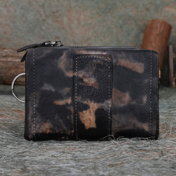 bifold leather wallets for men Mens Wallet With Keychain Small Keychain Wallets Leather Keychain Wallet Small Keychain Wallet