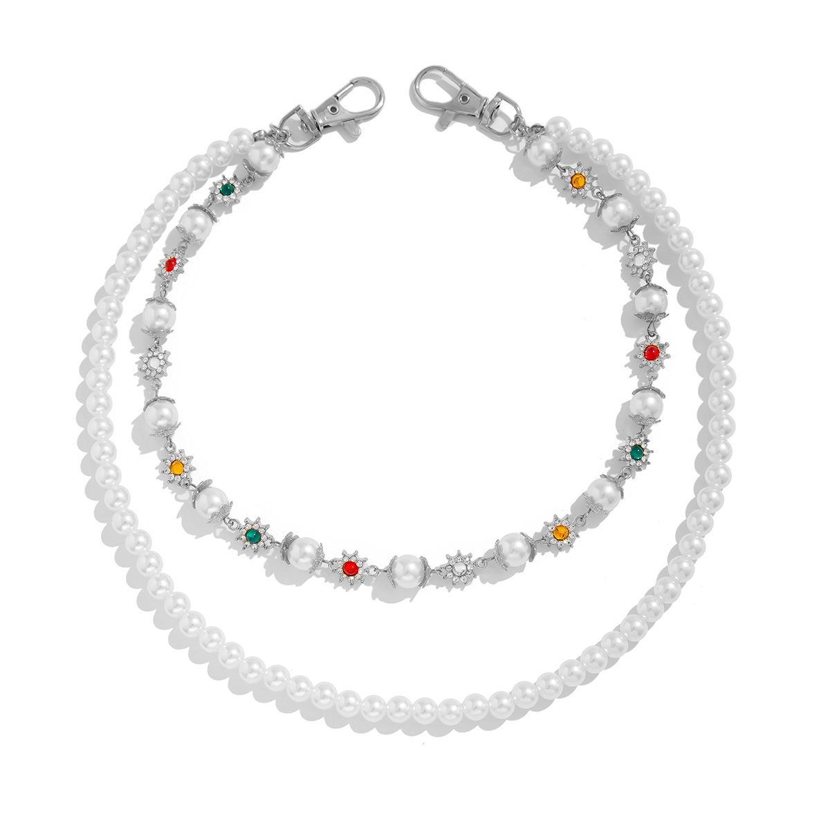 Womens Double Wallet Chain Gold Beaded Wallet Chain for Women - iChainWallets