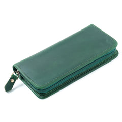 Green Leather Fountain Pen Case Luxury Leather Pen Case - iwalletsmen