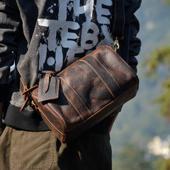 Mens Barrel Leather Bag 