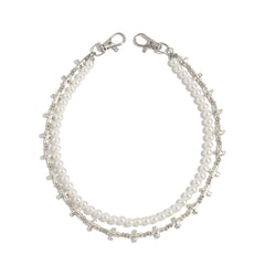 Cross Wallet Chain Pearl Wallet Chain Women Wallet Chain Double Wallet Chain - iChainWallets