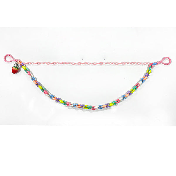 Cute Womens Strawberry Plastics Jeans Chain Colorful Light Double Layers Panties Chains For Women