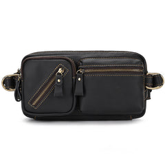 Cool Brown Leather Fanny Pack Mens Waist Bags Hip Pack Belt Bags Bumbags for Men