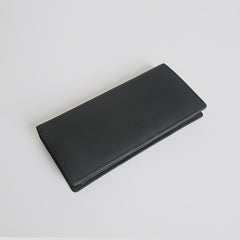 Brown Slim Long Wallet Leather Mens Bifold Long Wallet Minimalist Long Wallet For Men