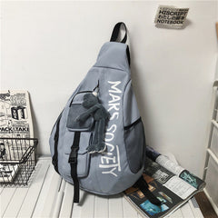 Nylon Large Sling Bag For Big Men Gray Waterproof Hiking Huge Sling Bag For Women