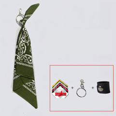 Gray Paisley Bandana Pants Chain Kerchief Trousers Chain Biker Headscarf Jeans Chain Pants Chain