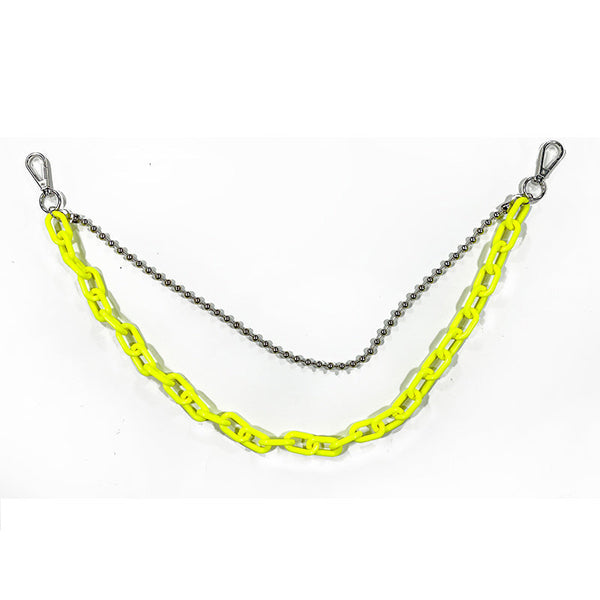 Cute Womens Fluorescein Plastics Jeans Chain Colorful Light Double Layers Panties Chains For Women