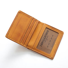 Vintage Green Leather Men's Bifold Slim Wallet Front Pocket Wallet Billfold Wallet For Men