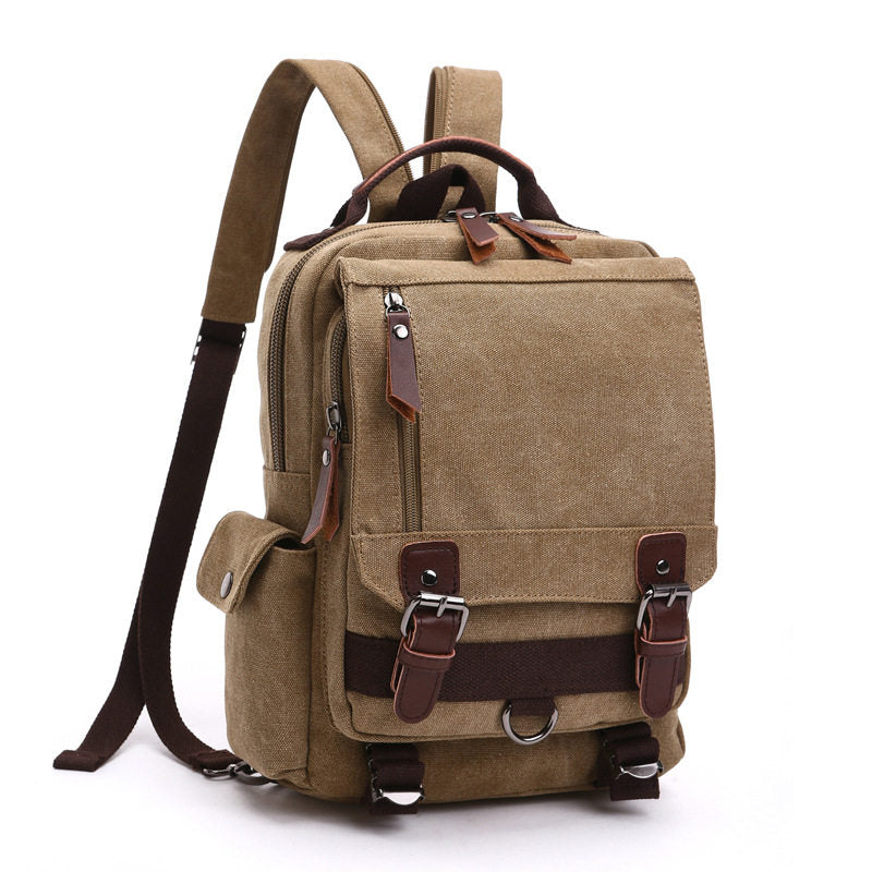 Blue Sling Bag for Big Man –  Convertible Canvas Large Sling Backpack – Large Canvas Sling Bag for Big Guys