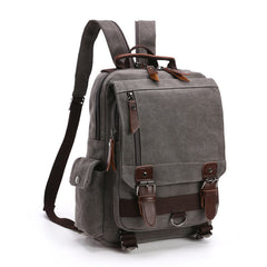 Brown Sling Bag for Big Man –  Convertible Canvas Large Sling Backpack – Large Canvas Sling Bag for Big Guys