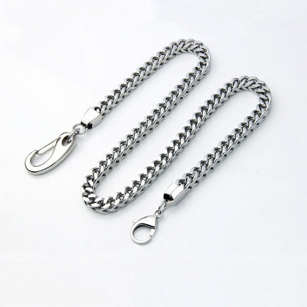 Silver Square Stainless Steel Wallet Chain Biker Wallet Chain Cool Silver Pants Chain For Men
