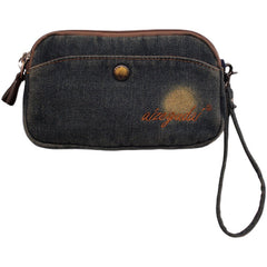 Vintage Womens Black Denim Phone Shoulder Bag Denim Crossbody Purse for Women