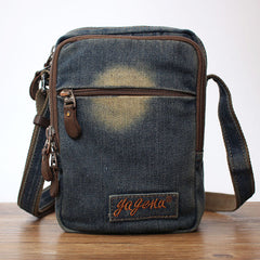 Vintage Womens Blue Denim Vertical Side Bags Denim School Shoulder Purse for Women