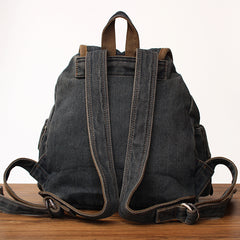 Vintage Womens Denim Backpack School Backpack Blue Denim School Rucksack For Women