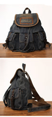 Vintage Womens Denim Backpacks School Backpack Blue Denim School Rucksack For Women