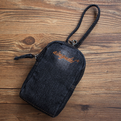 Vintage Womens Denim Mini Pouch with Shoulder Strap Denim Small Phone Purse for Women