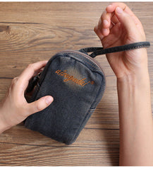 Vintage Womens Denim Mini Pouch with Shoulder Strap Denim Small Phone Purse for Women