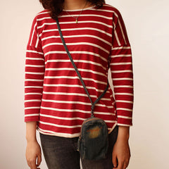 Vintage Womens Denim Mini Pouch with Shoulder Strap Denim Small Phone Purse for Women