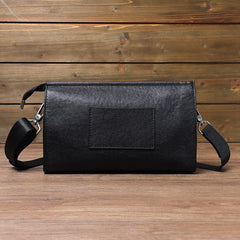 Black Leather Crossbody Bag For Men