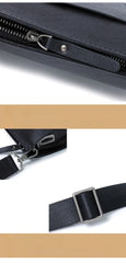Black Leather Crossbody Bag For Men