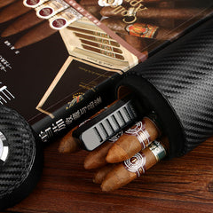 Best Black Eco Carbon Fibre Mens Tube Cigar Case Carbon Fibre Cigar Cases for Men