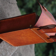 Handmade Leather Belt Pouch Mens Brown Waist Bag CIGARETTE Pouch for Men - iwalletsmen
