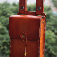 Handmade Leather Belt Pouch Mens Brown Waist Bag CIGARETTE Pouch for Men - iwalletsmen