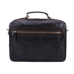 Small Brown Leather Briefcase Messenger Bag Work Vintage Handbag Shoulder Bag For Men - iwalletsmen