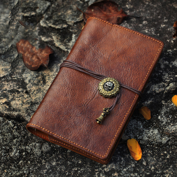 Vintage Handmade Leather Journal Notepad Brown Notebook For Men - iwalletsmen