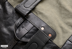 Genuine Leather Mens Cool Backpack Sling Bag Large Black Travel Bag Hiking Bag for men